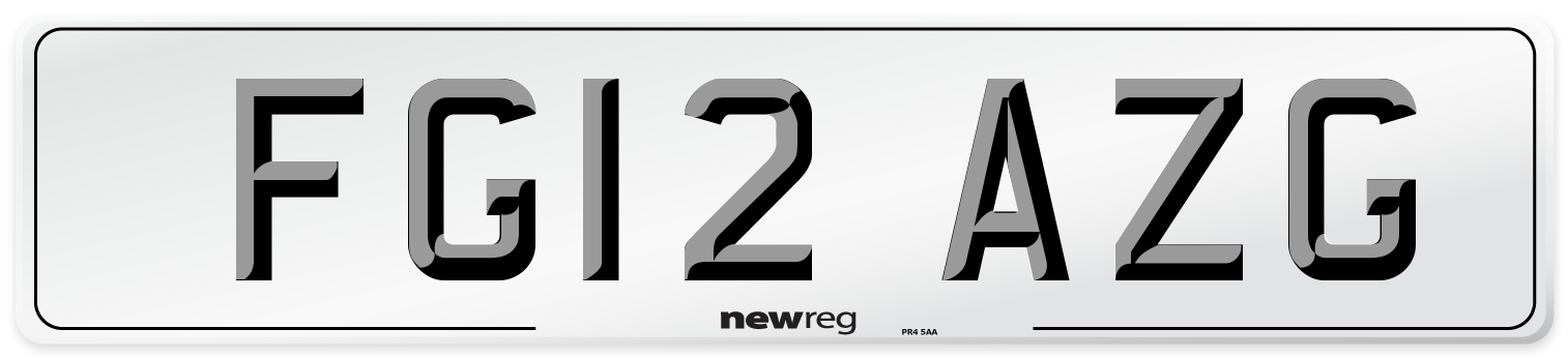 FG12 AZG Number Plate from New Reg